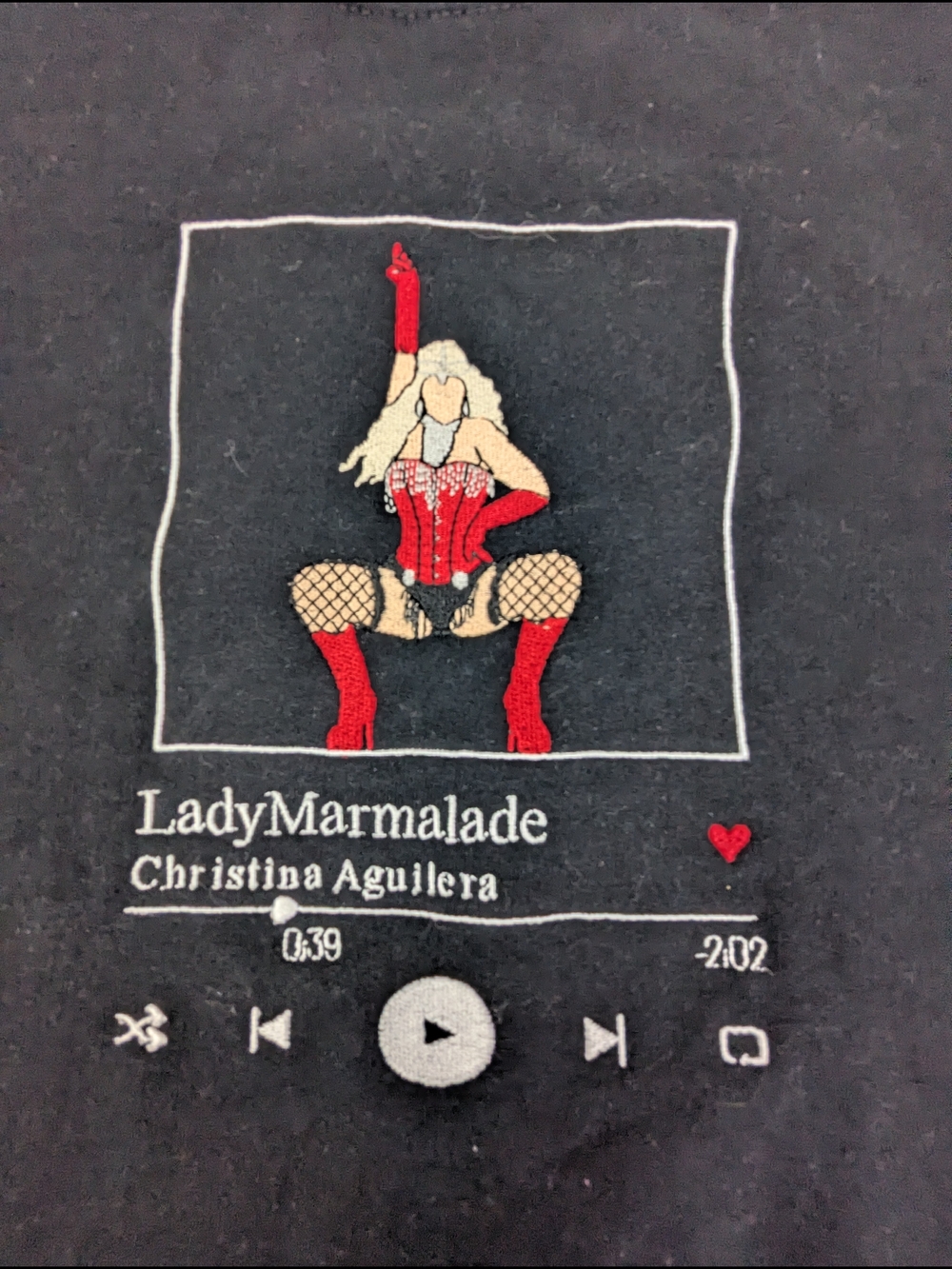 Christina Aguilera "Lady Marmalade" Black Sweatshirt Large